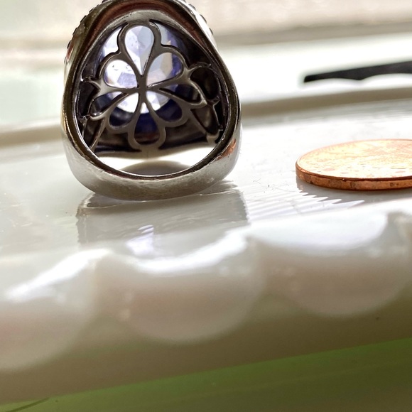925 sterling silver lavender australian crystal statement ring - Picture 4 of 7